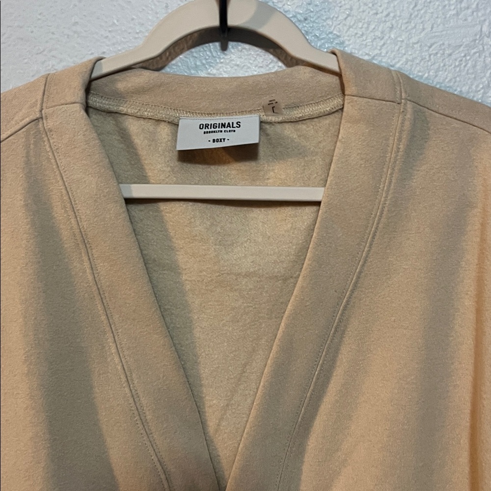 Beige Button-Up Cardigan nwt men’s size large grandpa scholar academia - Picture 4 of 6
